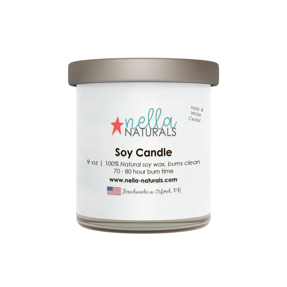 Holly & White Cedar Soy Wax Candle