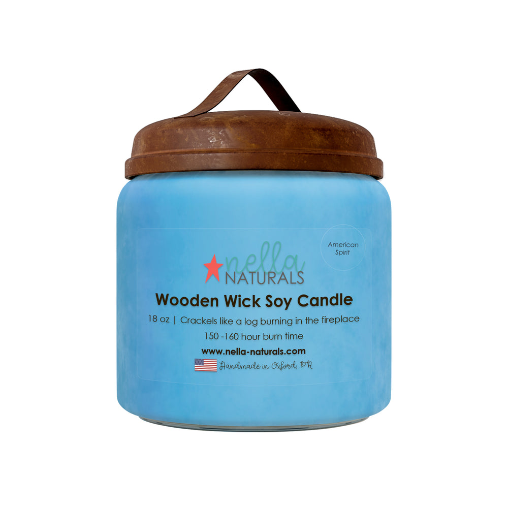 18oz American Spirit Wooden Wick Candle