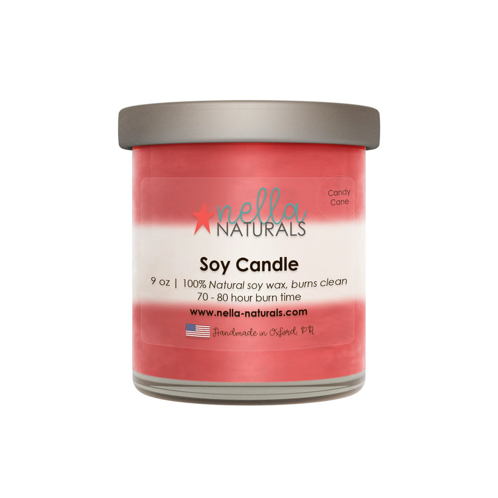9oz Candy Cane Soy Wax Candle