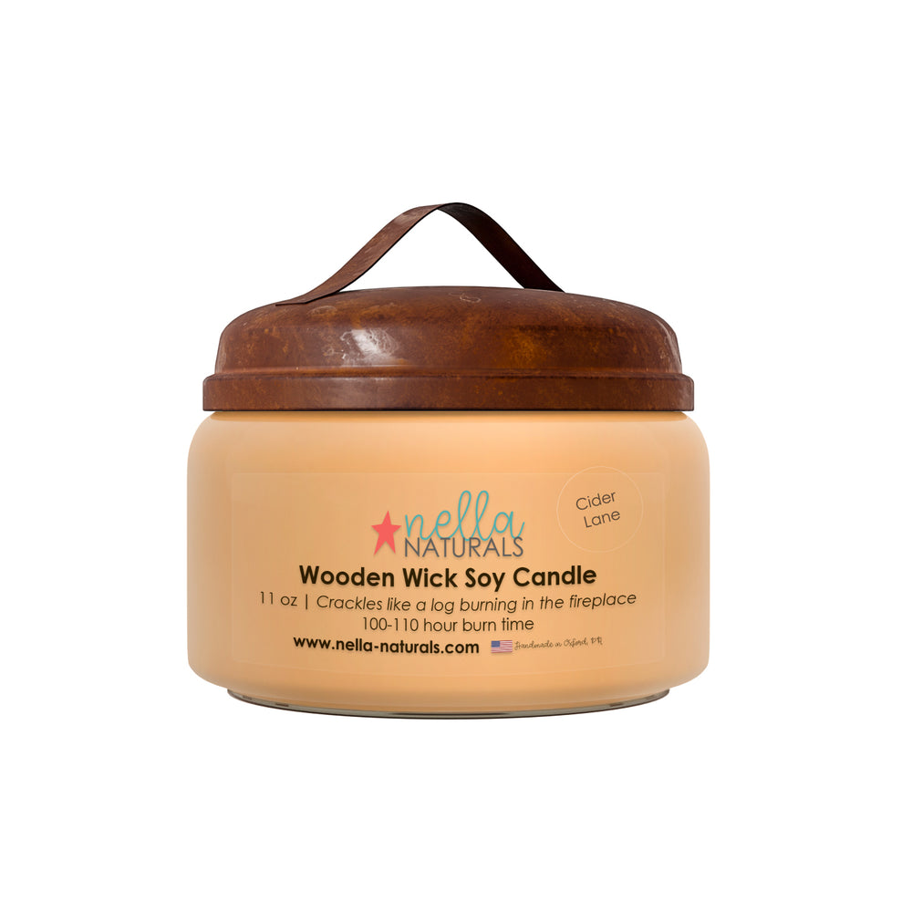 Cider Lane Wooden Wick Candle