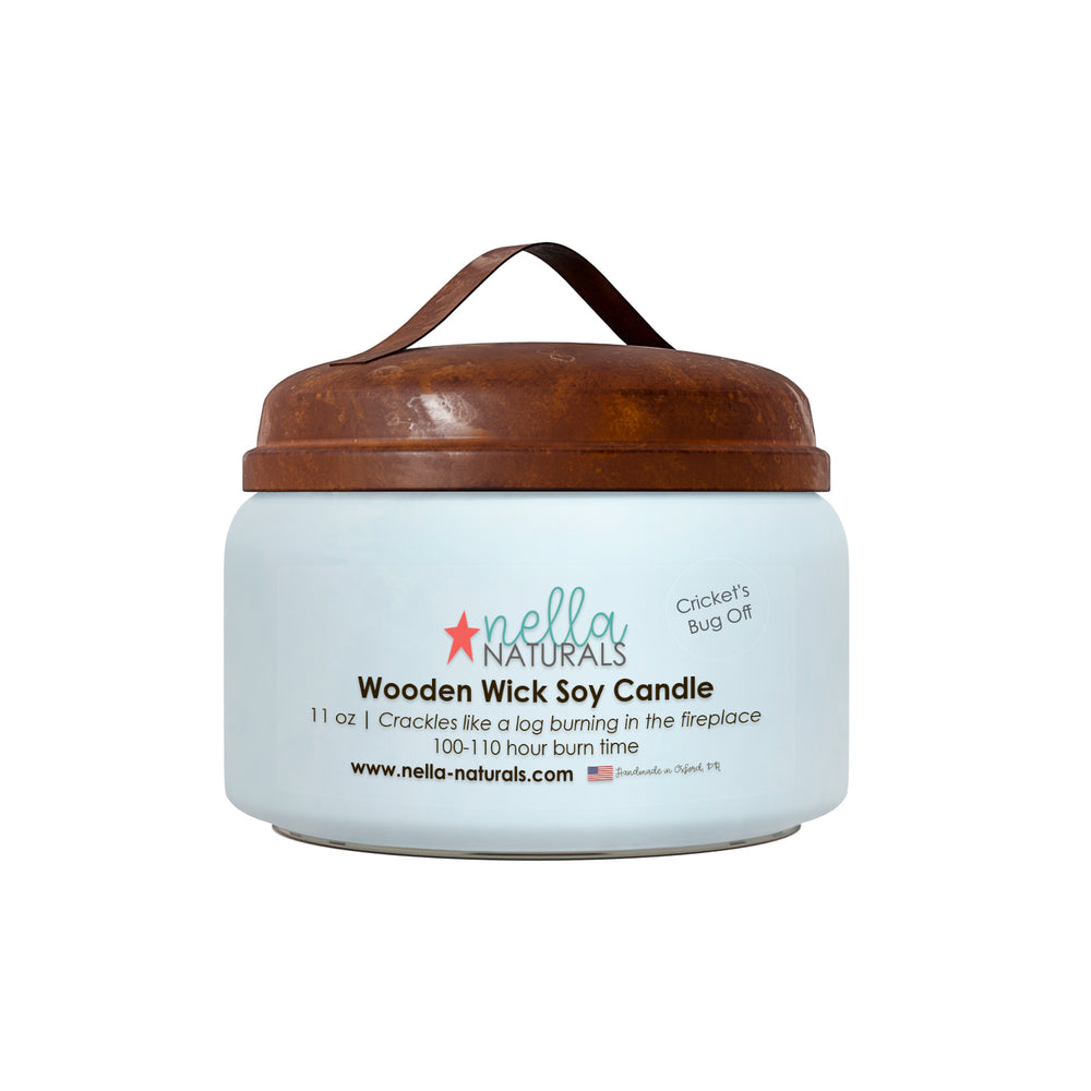 11oz Cricket's Bug Off Wooden Wick Candle