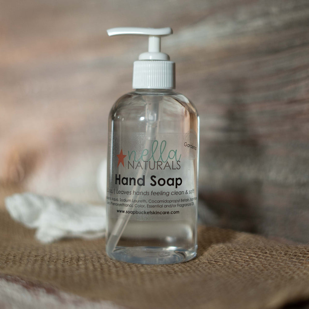 Gardenia Liquid Hand Soap on a shelf