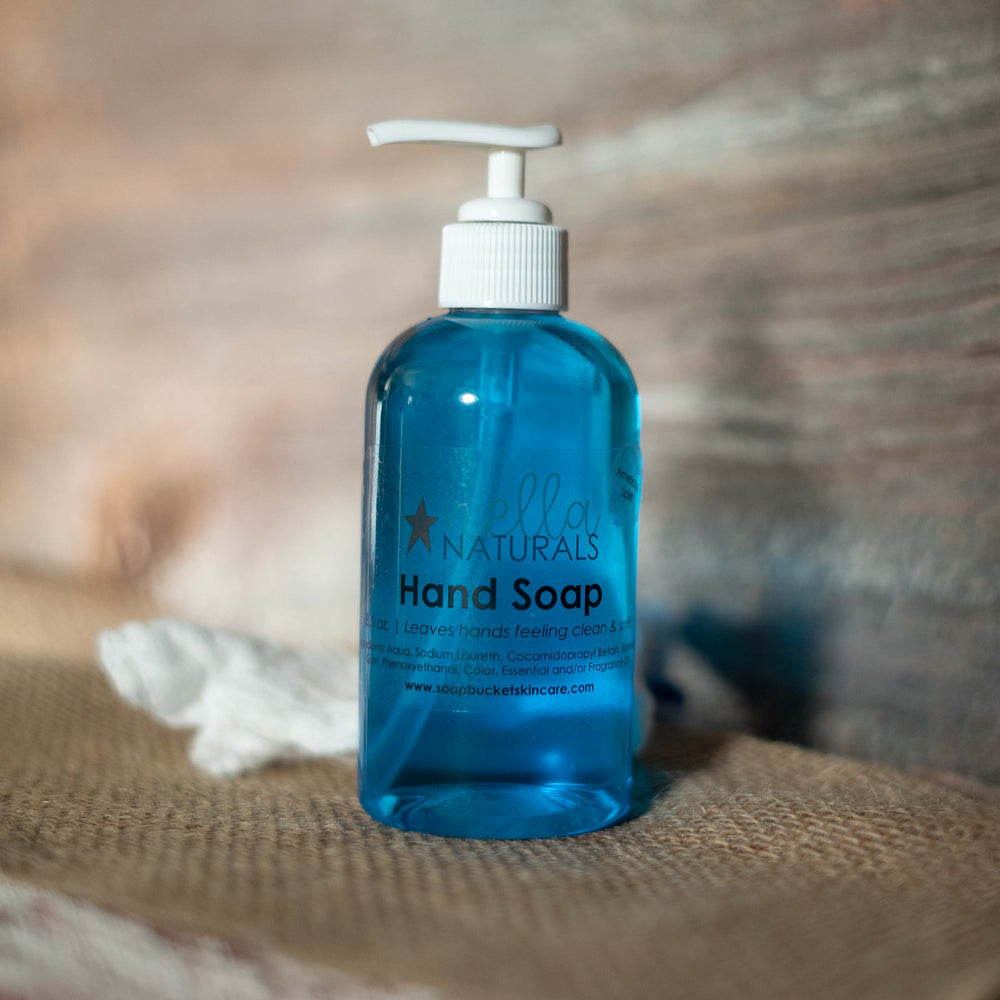 American Spirit Liquid Hand Soap on a shelf