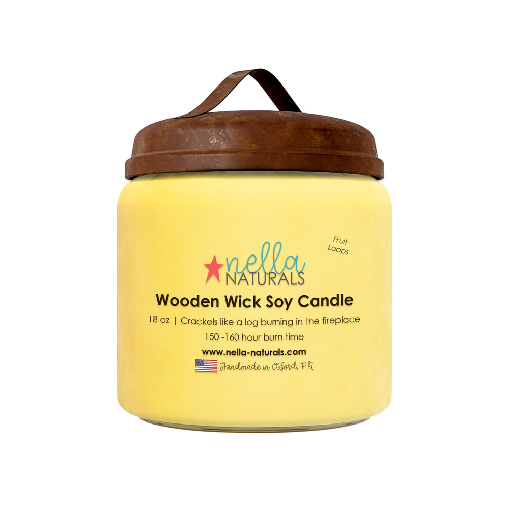 18oz Fruit Loops Wooden Wick Candle