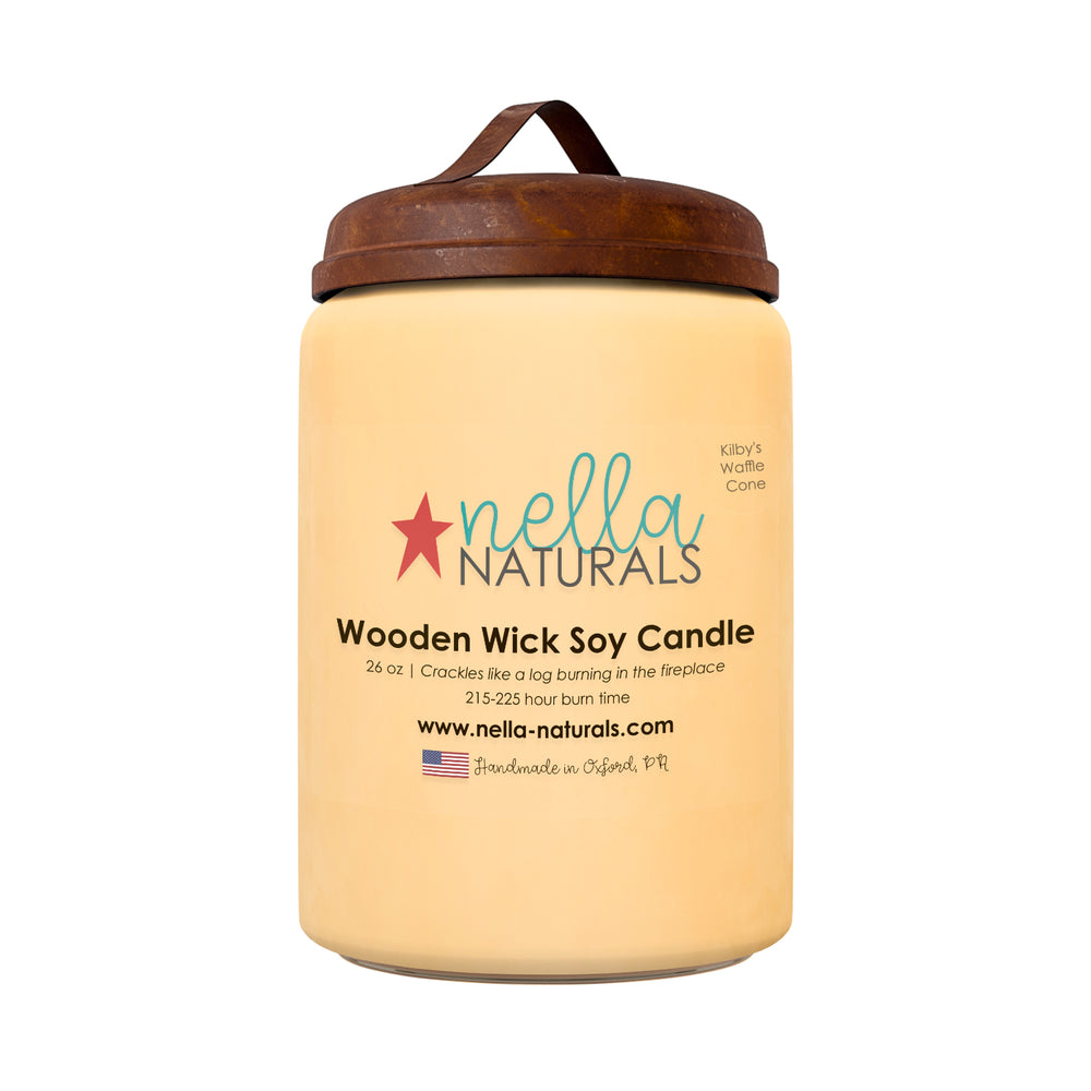 26oz Kilby's Waffle Cone Wooden Wick Candle