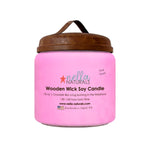 18oz Pink Tinsel Wooden Wick Candle