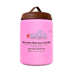 26oz Pink Tinsel Wooden Wick Candle