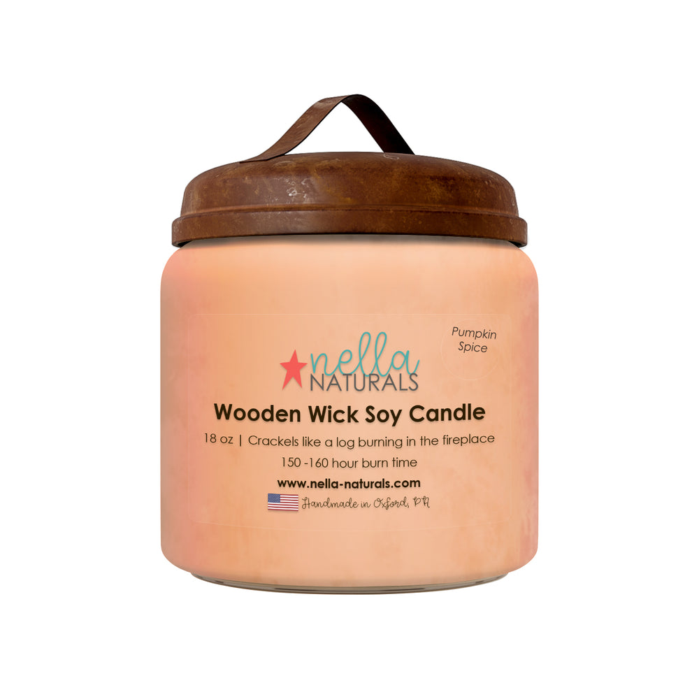18oz Pumpkin Spice Wooden Wick Candle
